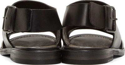 Shop Marsèll Black Leather Buckled Strap Sandals