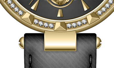 Shop Versus Sertie Leather Strap Watch, 36mm In Ip Yellow Gold