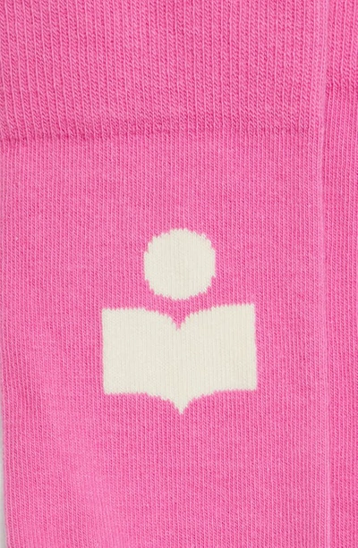 Shop Isabel Marant Siloki Logo Socks In Pink