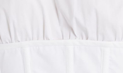 Shop Dolce & Gabbana Corsetry Detail Crop Button-up Poplin Shirt In Bianco Ottico