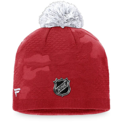 Shop Fanatics Branded Red/white Detroit Red Wings Authentic Pro Team Locker Room Beanie With Pom