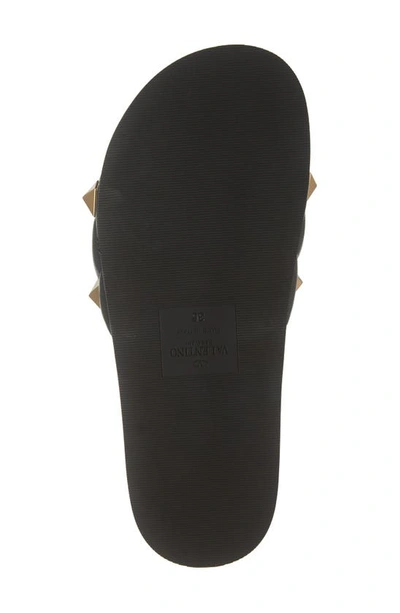 Valentino Roman Stud Flatform Slide Sandal In Quilted Nappa In Nero