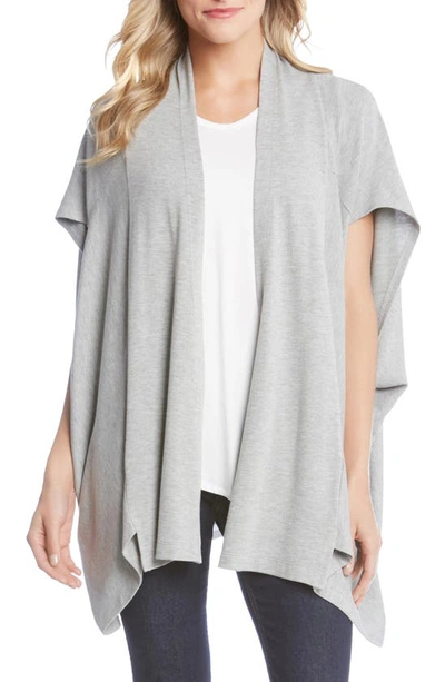 Shop Karen Kane Drape Front Poncho In Light Heather Grey