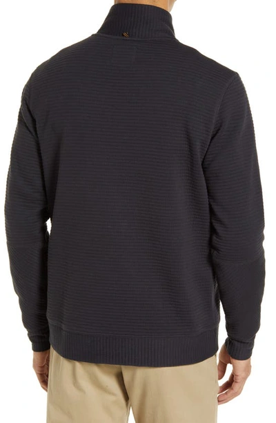 Billy Reid Double Knit Half-zip Pullover In Dark Navy