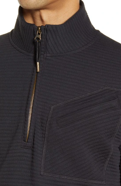 Billy Reid Double Knit Half-zip Pullover In Dark Navy