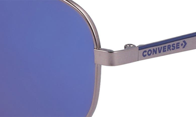 Shop Converse Elevate 52mm Round Sunglasses In Satin Gunmetal