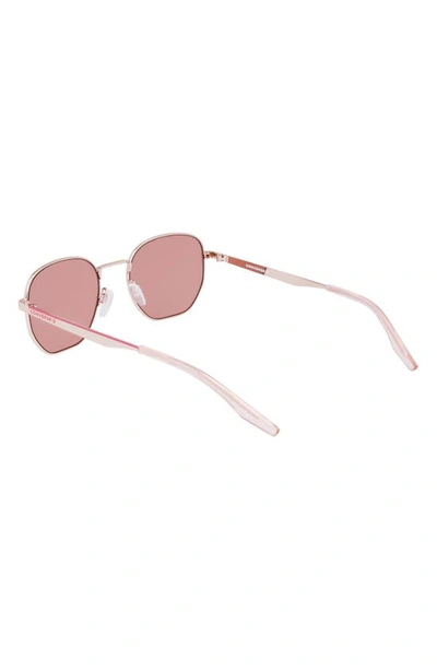 Shop Converse Elevate 52mm Round Sunglasses In Rose Gold/ Matte Pink Clay