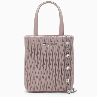 Shop Miu Miu Pink Matelassé  Nuit Handbag