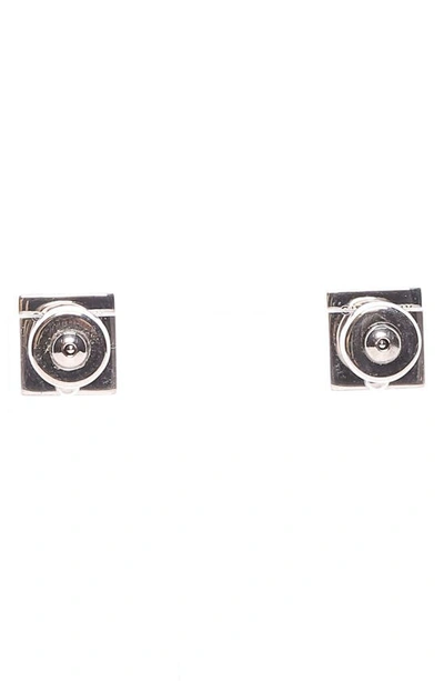 Shop Givenchy 4g Stud Earrings In Silvery