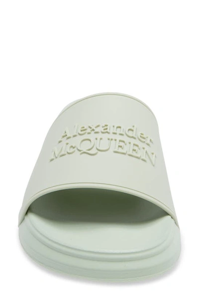 Shop Alexander Mcqueen Hybrid Logo Slide Sandal In Pistacchio