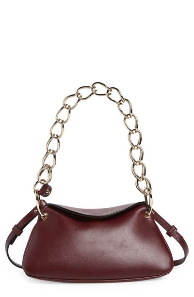 Shop Chloé Juana Mini Leather Shoulder Bag In Burgundy