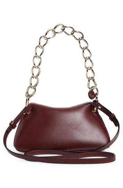Shop Chloé Juana Mini Leather Shoulder Bag In Burgundy