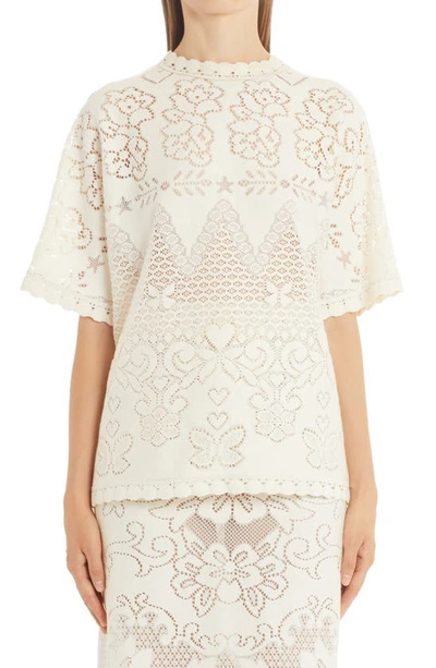 Valentino Embroidered Cotton Blend Top - Atterley In Yellow Cream