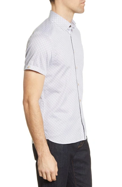 Shop Ted Baker Namasty Short Sleeve Button-up Shirt In White