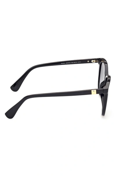 Shop Max Mara 56mm Gradient Round Sunglasses In Black/ Smoke Gradient