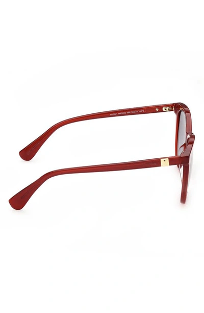 Shop Max Mara 56mm Gradient Round Sunglasses In Red/ Smoke Gradient