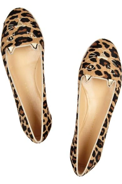 Shop Charlotte Olympia Capri Cats Leopard-print Calf Hair Espadrille Flats In Animal Print