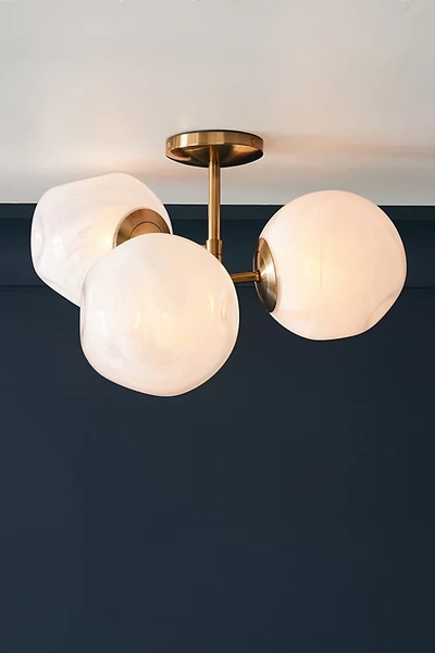 Anthropologie Cloud Flush Mount In White