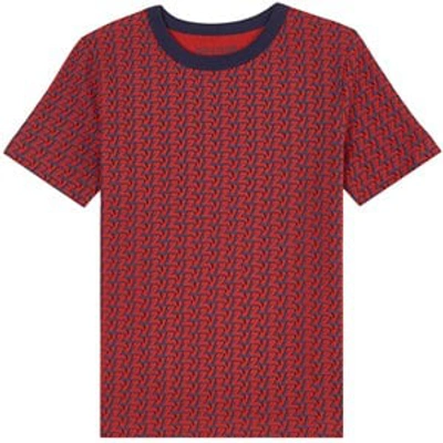 Shop Zadig & Voltaire Red All Over Logo T-shirt In Blue