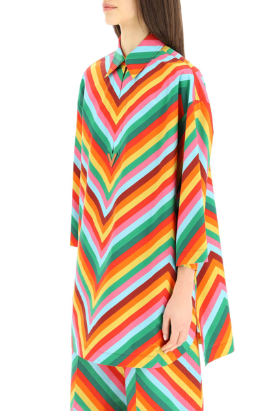 Shop Valentino Rainbow Shirt In Mixed Colours