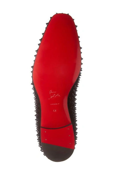 Christian Louboutin Dandelion Grosgrain-trimmed Studded Knitted Loafers In Black