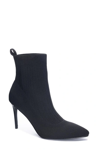 Shop Chinese Laundry Elba Knit Pointed Toe Boot In Black2