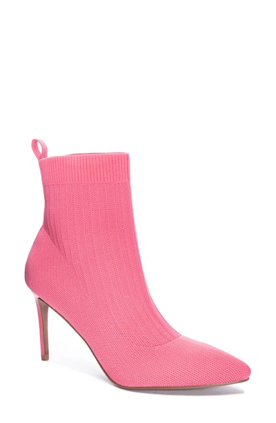 Shop Chinese Laundry Elba Knit Pointed Toe Boot In Fuchsia