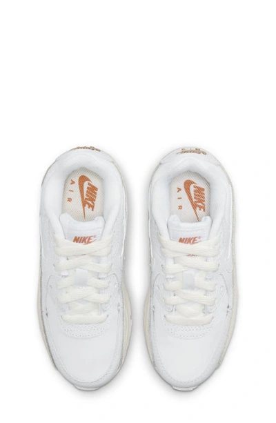 Shop Nike Kids' Air Max 90 Sneaker In White/ White- Red Bronze
