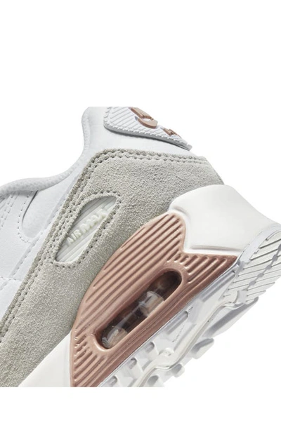 Shop Nike Kids' Air Max 90 Sneaker In White/ White- Red Bronze