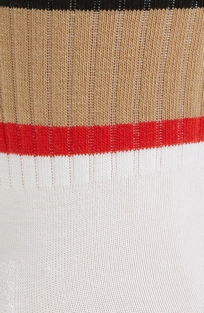 Shop Burberry Exploded Icon Stripe Crew Socks In White