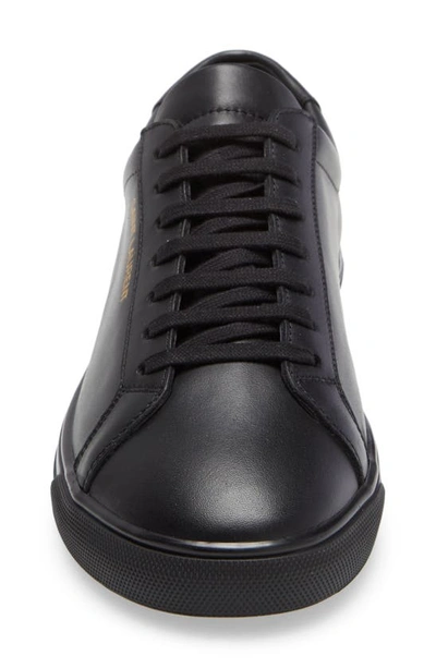 Shop Saint Laurent Andy Leather Sneaker In Nero