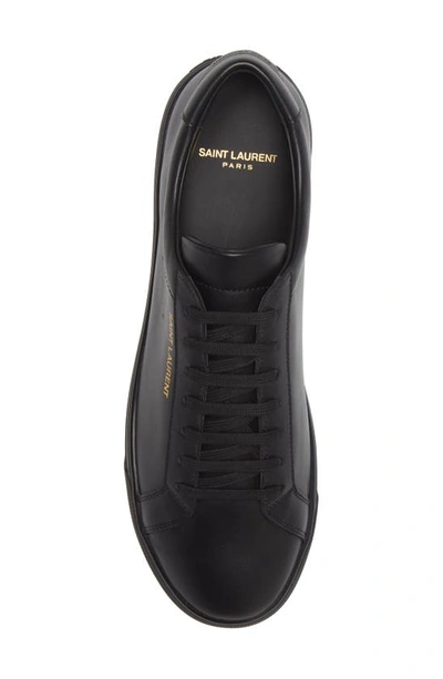 Shop Saint Laurent Andy Leather Sneaker In Nero