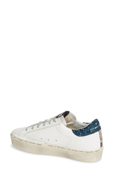 Shop Golden Goose Hi Star Platform Sneaker In White/ Blue Glitter