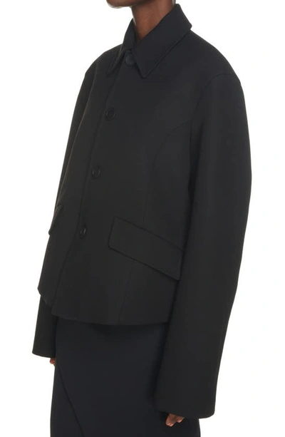 Shop Balenciaga Deconstructed Wool Jacket In Black