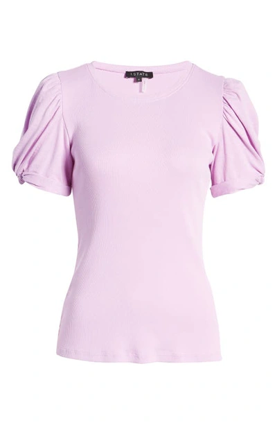 Shop 1.state Puff Sleeve Rib Knit T-shirt In Violet Tulle