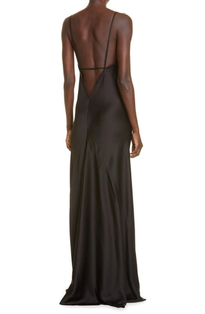 Shop Victoria Beckham Satin Cami Gown In Black