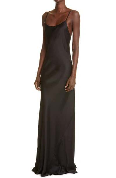 Shop Victoria Beckham Satin Cami Gown In Black