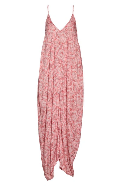 Shop Elan V-back Cover-up Maxi Dress In Rose/ Natural