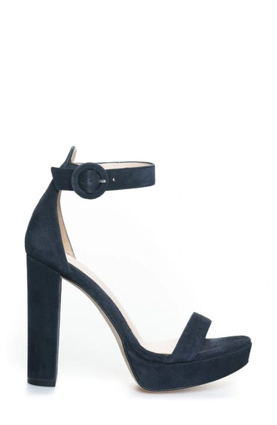 L Agence Cecile Ankle Strap Sandal In Navy