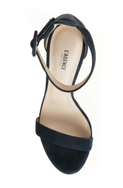 L Agence Cecile Ankle Strap Sandal In Navy