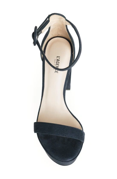 L Agence Cecile Ankle Strap Sandal In Navy