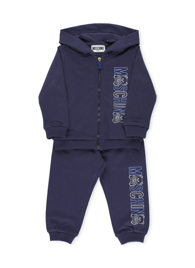 Shop Moschino Two-piece Tracksuit In Navy Blue