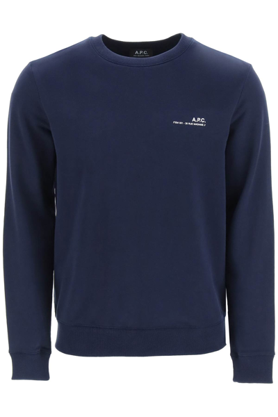 Shop Apc Item 001 A.p.c. Rue Madame Sweatshirt In Dark Navy (blue)