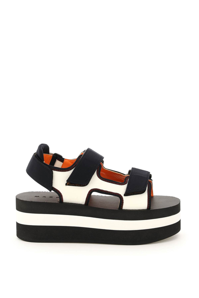 Shop Marni Platform Sandals In Nero