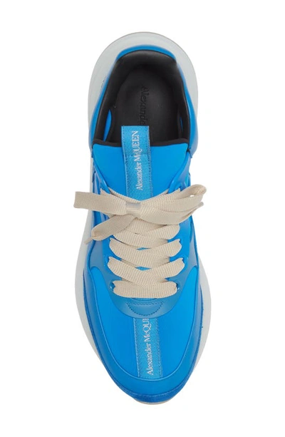 Shop Alexander Mcqueen Runner Sneaker In Lake Blue/ Silver
