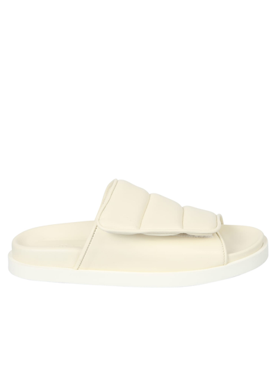 Shop Gia Borghini Slipper Puffy Sandals In White