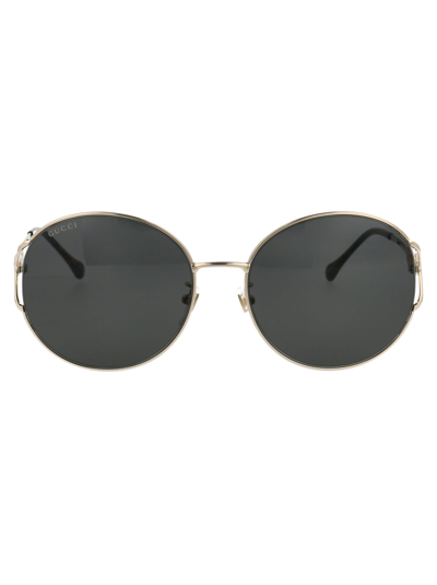 Shop Gucci Gg1017sk Sunglasses In 001 Gold Gold Grey