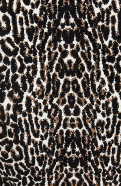Shop Alaïa Leopard Jacquard Sleeveless Fit & Flare Minidress In 962 Noir/ Ivoire