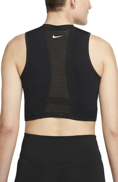 Shop Nike Crop Half Zip Tank In Black/ White