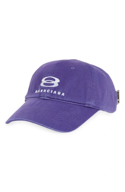 Shop Balenciaga Infinity Baseball Cap In Ultra Violet/ White